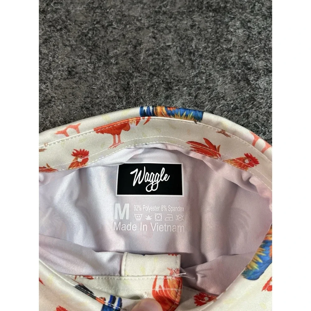Waggle Golf Polo Shirt Mens Medium Cocky Rooster Print AOP Performance - NWT - Picture 5 of 8